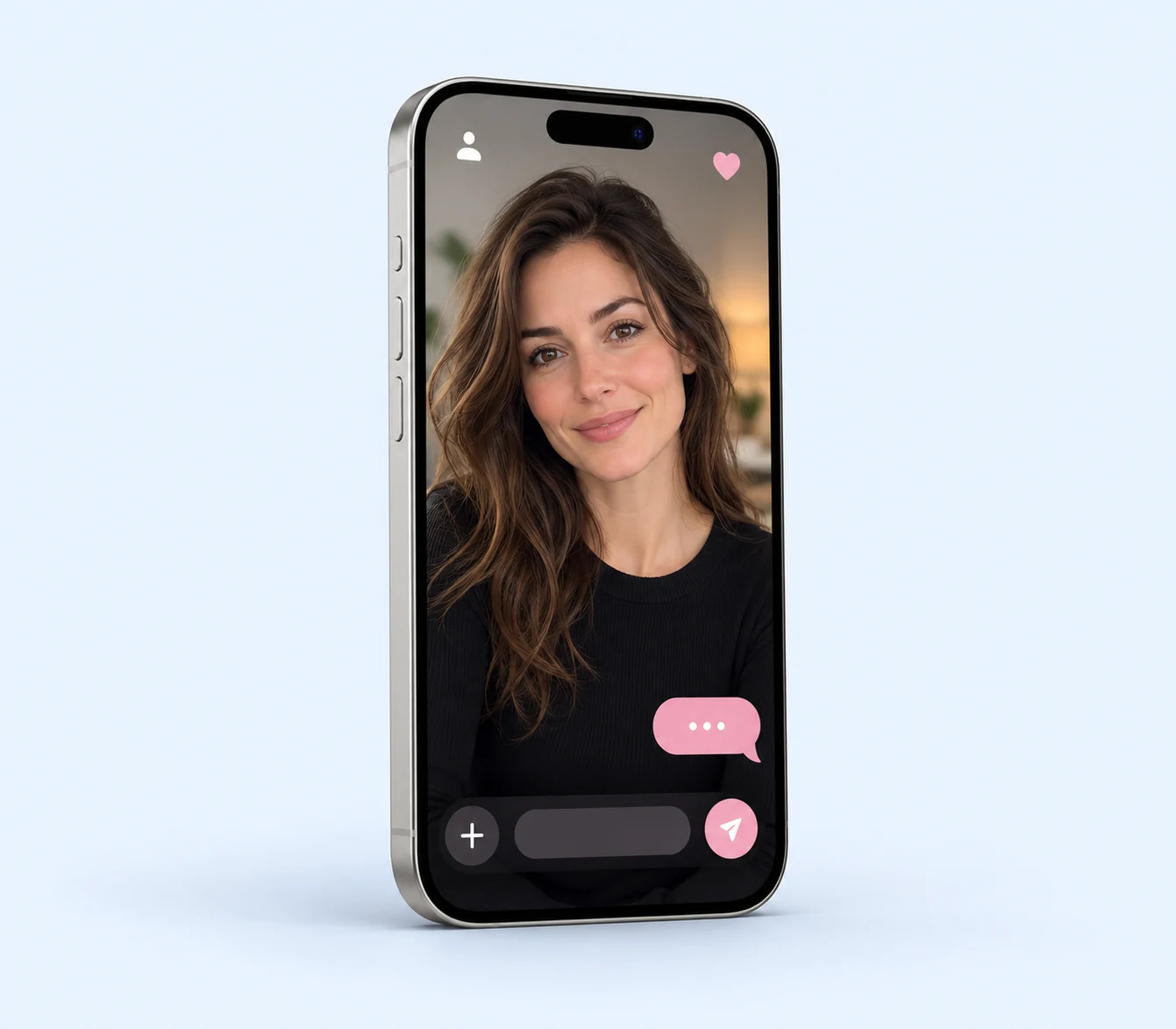 Illustrative social media post featuring a fictional AI character