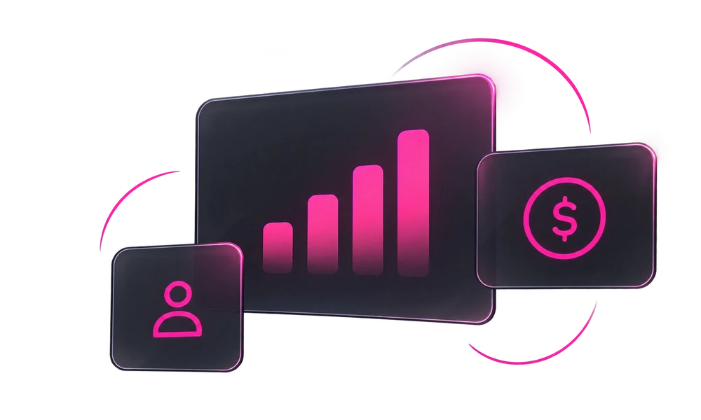Illustration of recurring affiliate commission charts and payment symbols
