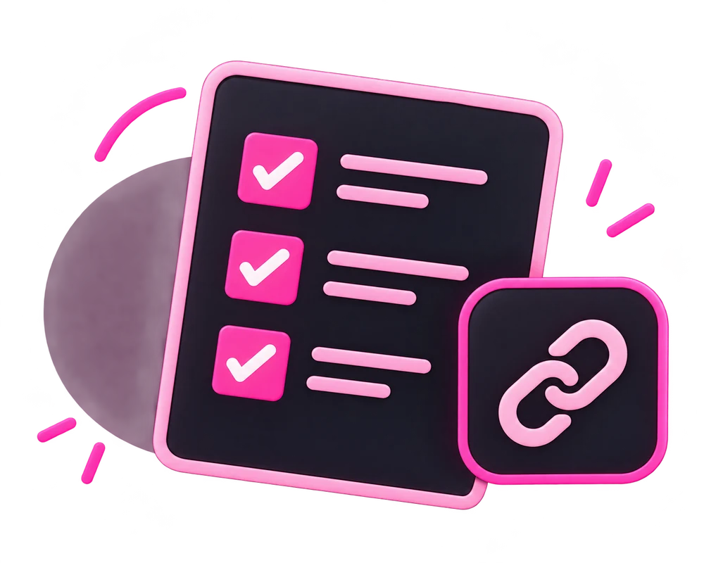 Illustration of an affiliate signup checklist and referral link